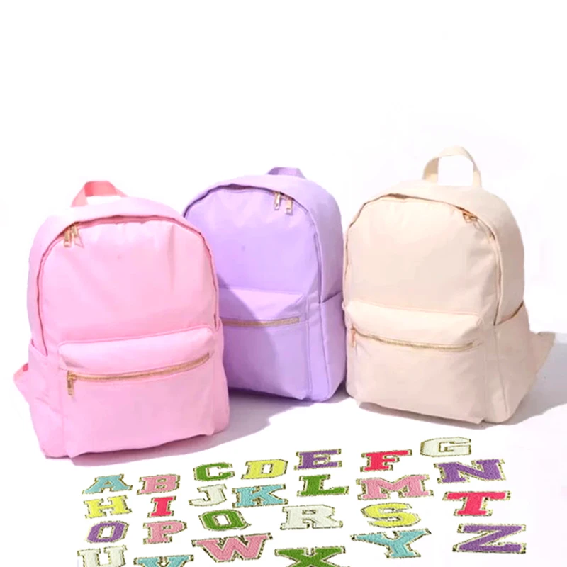 Top Trends: Classic Solid Color Nylon Material Simple Durable Leisure Travel Bag Kids Fashion School Bag M L Shoppable Styles