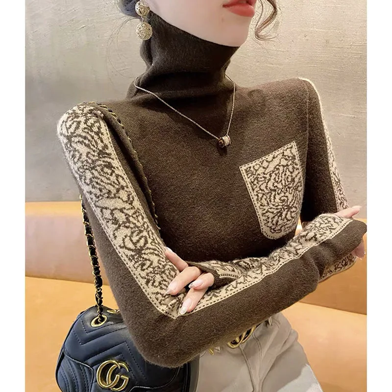 Top Trends: Women Turtleneck Soft Slim Comfort Jumper Early Spring Fashion Inside Commuting Knitted Sweaters Office Lady Elegant Vintage Top Shoppable Styles - Image 4