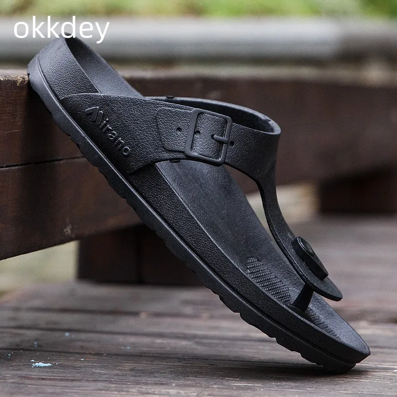 Top Trends: 2023 New In Summer Slippers For Men Sandals Normal Leather Casual Mens Beach Flats Anti Slip Male Designer Replica Shoes Sandal Shoppable Styles