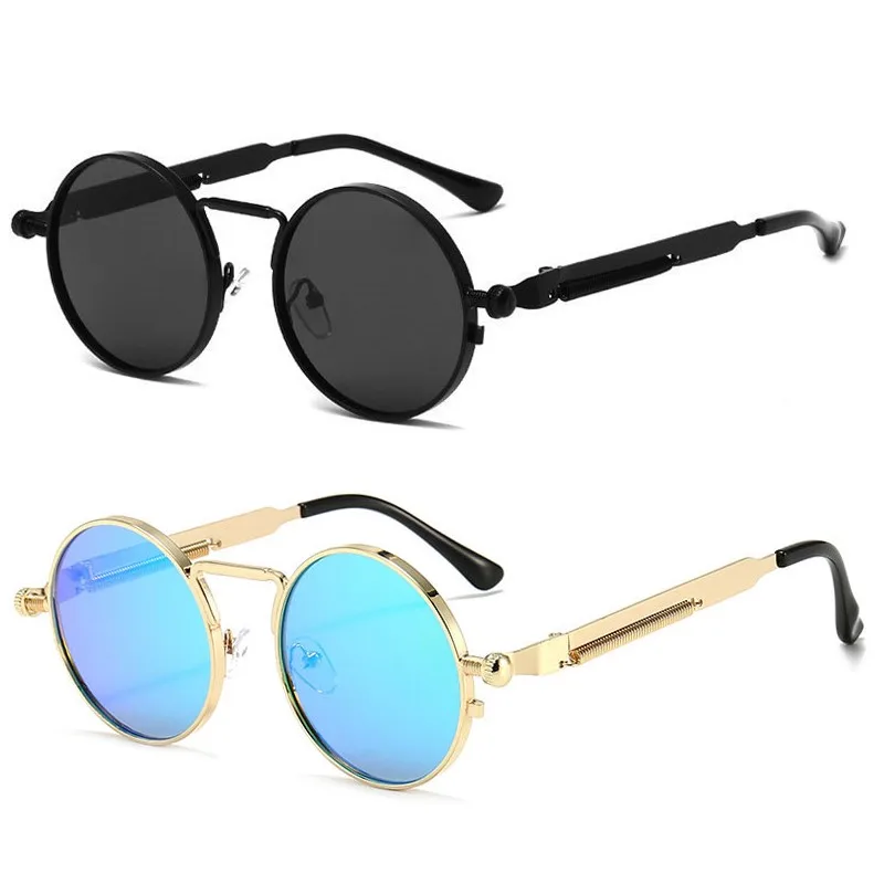 Top Trends: 2021 Classic New Punk Sunglasses Women Anti-Reflective Mirror Round Metal Sun Glasses Vintage Men Driving Glasses UV400 Shoppable Styles