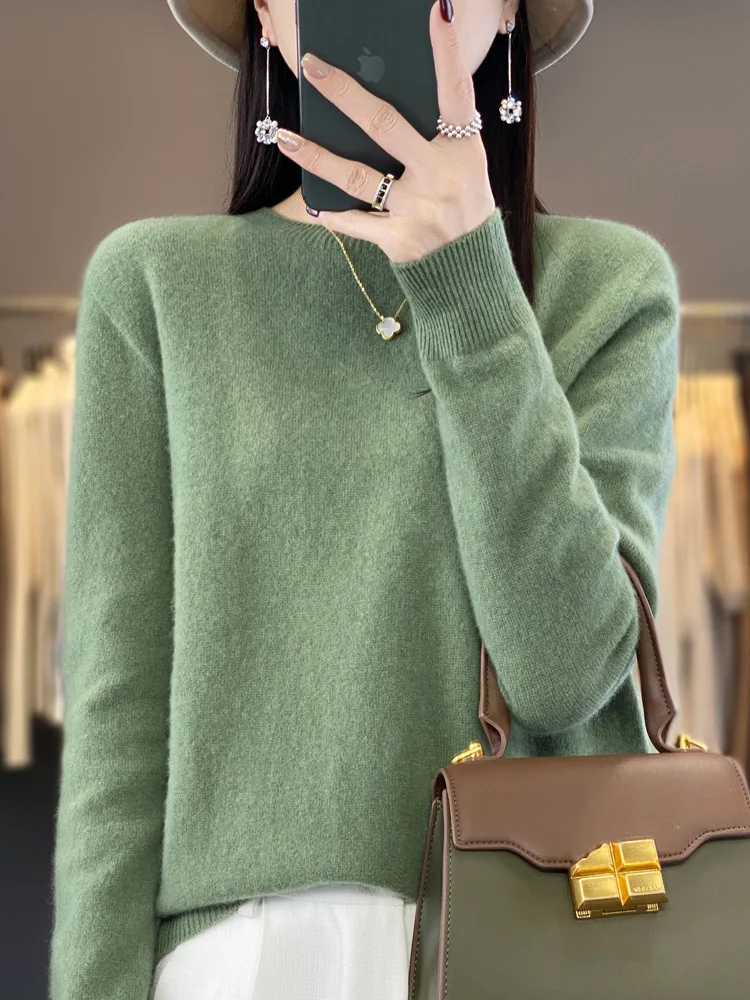 Top Trends: New Women O-Neck Pullover Sweater 100% Merino Wool Basic Soft Solid Casual Cashmere Knitwear Female Clothing Autumn Winter Tops Shoppable Styles