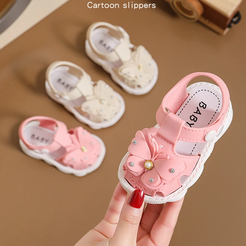 Top Trends: Summer Baby Girls Non-slip Sandals Closed-Toe Flats Toddler First Walkers Crib Shoes Outdoor Infant Children Sandal Shoppable Styles