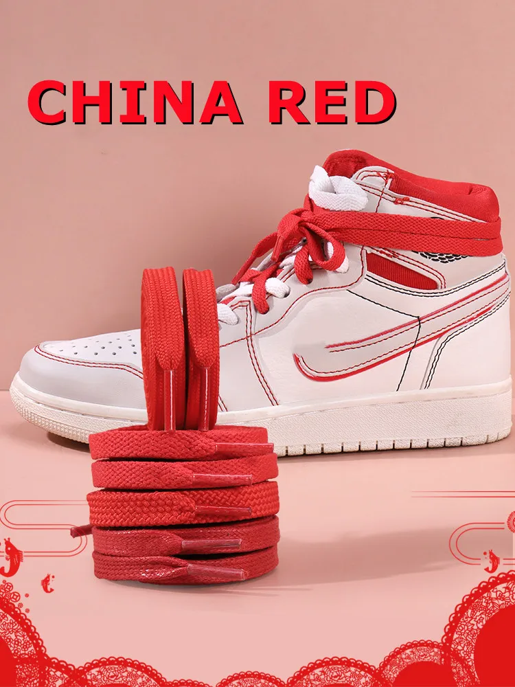 Top Trends: 2023 New Fashion China Red Shoelace Flat Waxing Laces For Shoes Round Shoelaces For Sneakers AF1 / AJ White Sport Shoe Lace 1 Pair Shoppable Styles