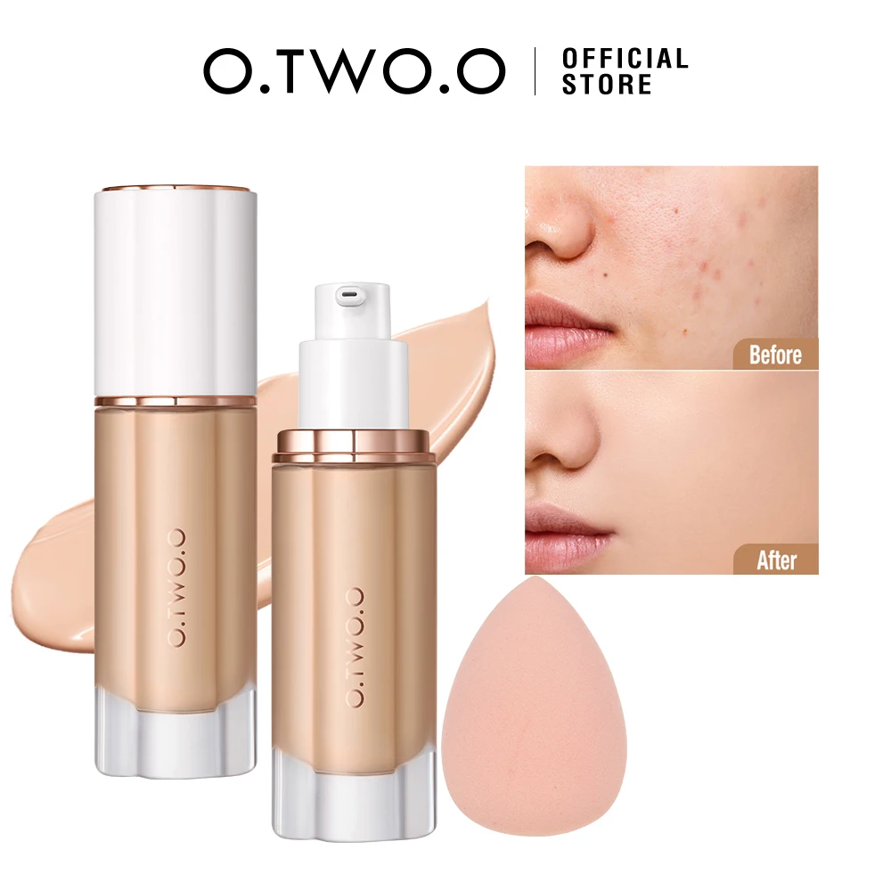 Top Trends: O.TWO.O Face Foundation Full Concealer Waterproof Matte Brighten Sunscreen SPF30 High Coverage Makeup Base Liquid Foundation Shoppable Styles