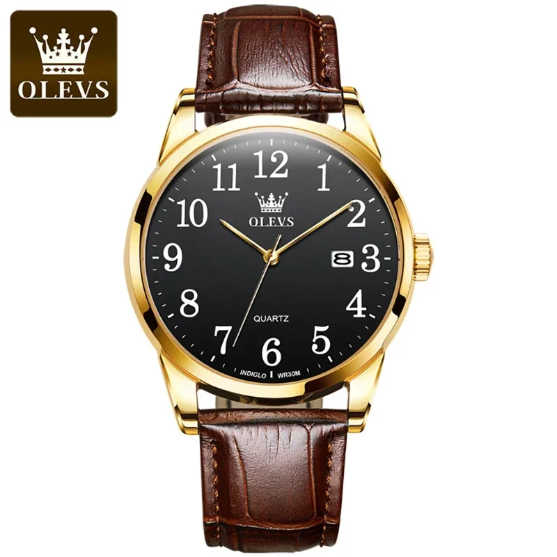 Top Trends: OLEVS Men&#039;s Watch Top Brand Fashion Quartz Watch 30M Waterproof Date Watch For Men Sports Leather Strap Wristwtach Shoppable Styles