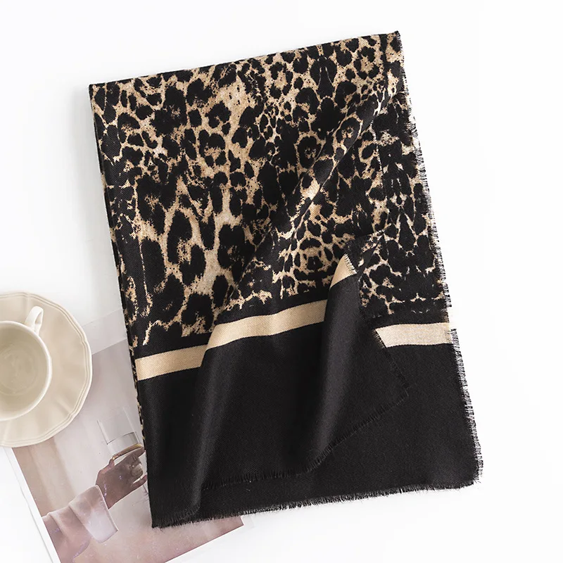 Top Trends: European American Fashion Leopard Print Imitation Cashmere Women's Scarves For Winter Warmth, Commuting, Cold Protection Shawl Shoppable Styles - Image 6