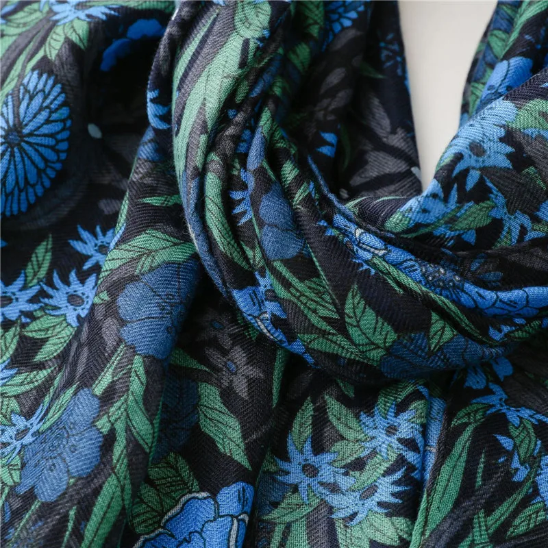 Top Trends: Aztec Abstract Navy Blue Floral Tassel Viscose Shawl Scarf High Quality Print Soft Foulards Bufandas Muslim Hijab Sjaal 180*90Cm Shoppable Styles - Image 5