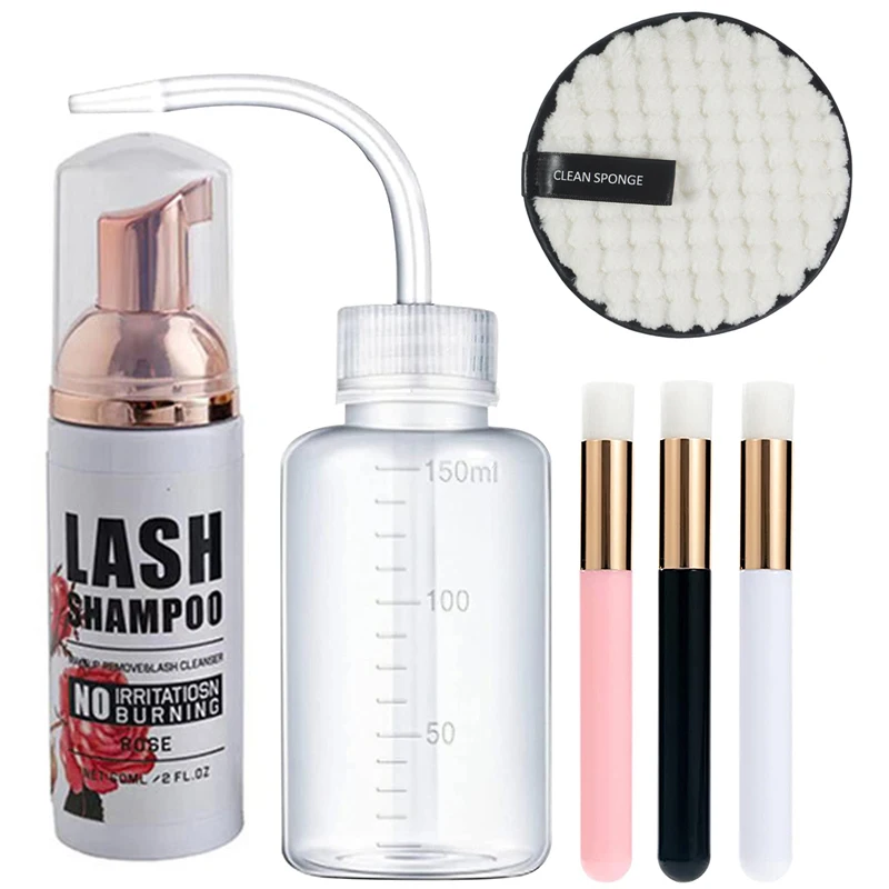 Top Trends: EyeLashes Cleanser Kit With Brush Cleaning Foam Pump Individual Eyelash Extension Glue Shampoo Eye Lashes Makeup Remover Shoppable Styles