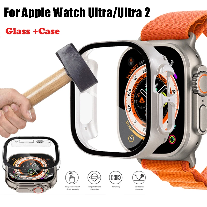 Top Trends: Glass+ Case For Apple Watch Ultra 2 49mm Smartwatch Case Screen Protector Bumper Tempered Protective Cover For Iwatch Ultra 49mm Shoppable Styles