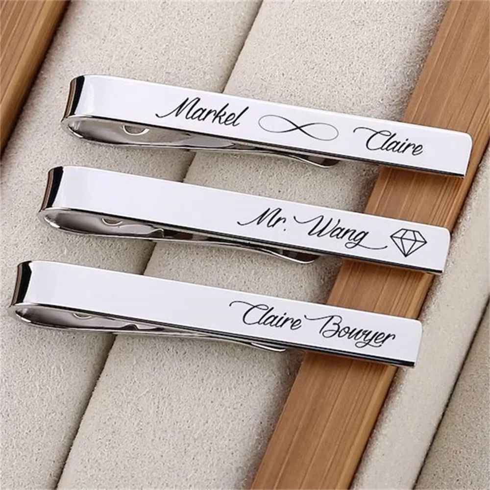 Top Trends: Stainless Steel Customized Name Tie Clip For Men Personalized Custom Engraving Names Accessories Jewelry Valentines‘s Gifts Shoppable Styles