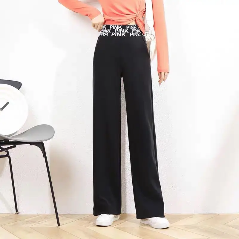 Top Trends: Fashion Women High Waist Black Wide Leg Pants Clothing Spring Summer Thin All-match Elastic Loose Casual Straight Trousers 2023 Shoppable Styles