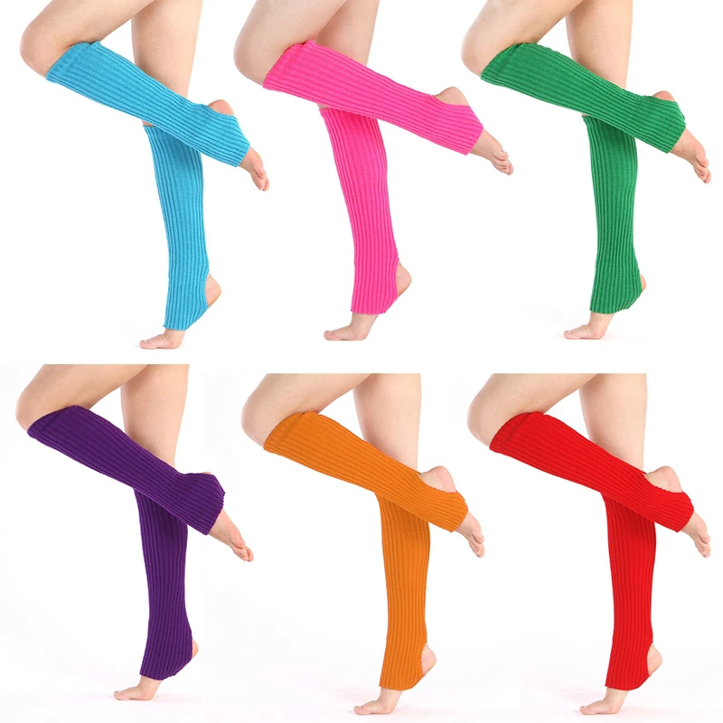 Top Trends: 1Pair Knitted Leg Warmers Boot Socks For Women Body Cover For Gym Fitness Dance Sports Protection Winter Warm Solid Yoga Socks Shoppable Styles