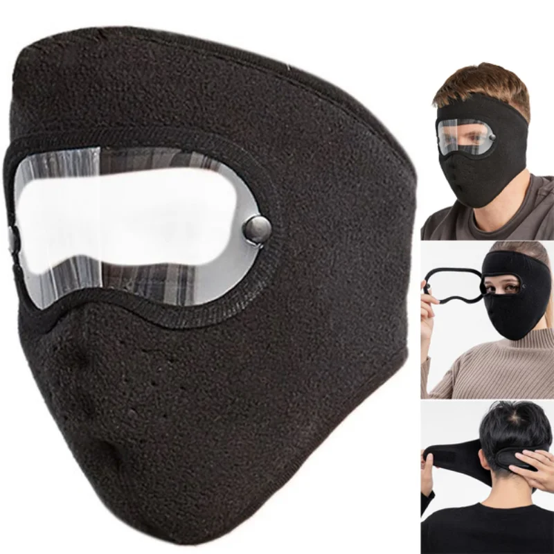 Top Trends: Winter Full Face Mask Outdoor Cycling Ski Windproof Dustproof Breathable Masks Eye Shield HD Anti Fog Goggles Hood Hat Men Women Shoppable Styles - Image 2