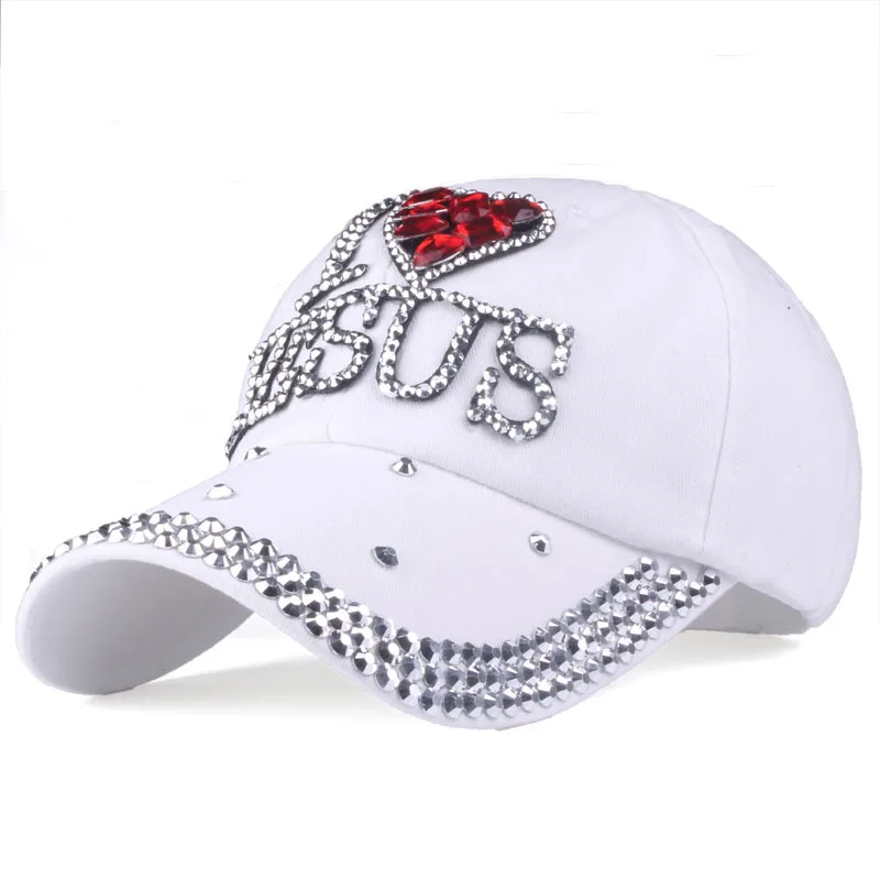 Top Trends: Fashion Jesus Letters Heart Baseball Cap Luxury Woman Caps Y2k Baseball Cap Leisure Hip-Pop Rhinestone Hat Outdoor Sports Cap Shoppable Styles