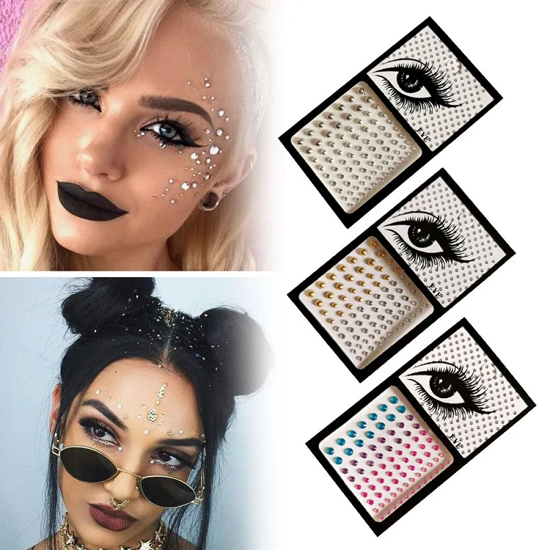 Top Trends: New Glitter For The Face Gems Jewels Stickers Rhinestone Makeup Crystals Bright Sticker For The Face Diamonds Sticker Decoration Shoppable Styles