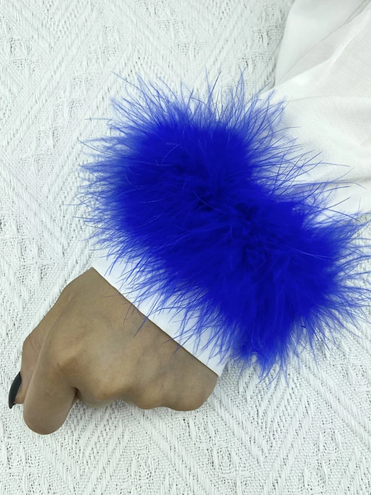 Top Trends: Arm Cuff Ostrich Feather Women Bracelet Hair Accessories Real Feather Furry Hand Cuffs Fashion Ring Wristband Slap Bracelets Shoppable Styles