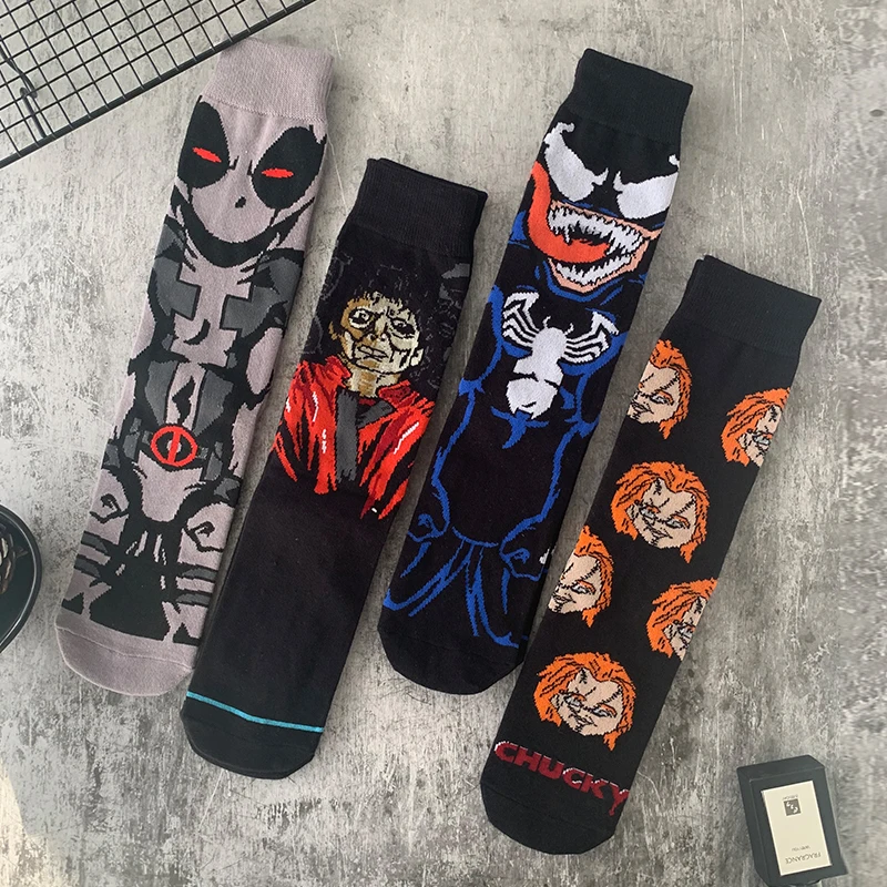 Top Trends: New Arrival 1 Pair Fashion Men's Funny Socks Women Personality Anime Socks Cartoon High Quality Sewing Pattern Couple Socks Shoppable Styles