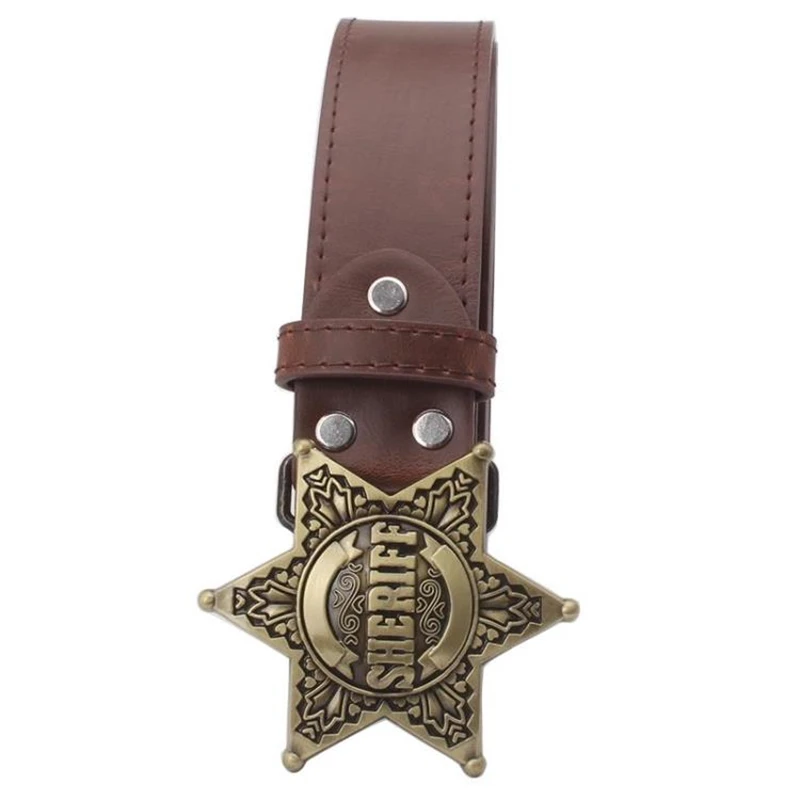 Top Trends: Fashion Belt Men Police Sheriff Badge Sign Hexagonal Six-point Star Metal Buckle Waistband Halloween Costume Shoppable Styles - Image 3