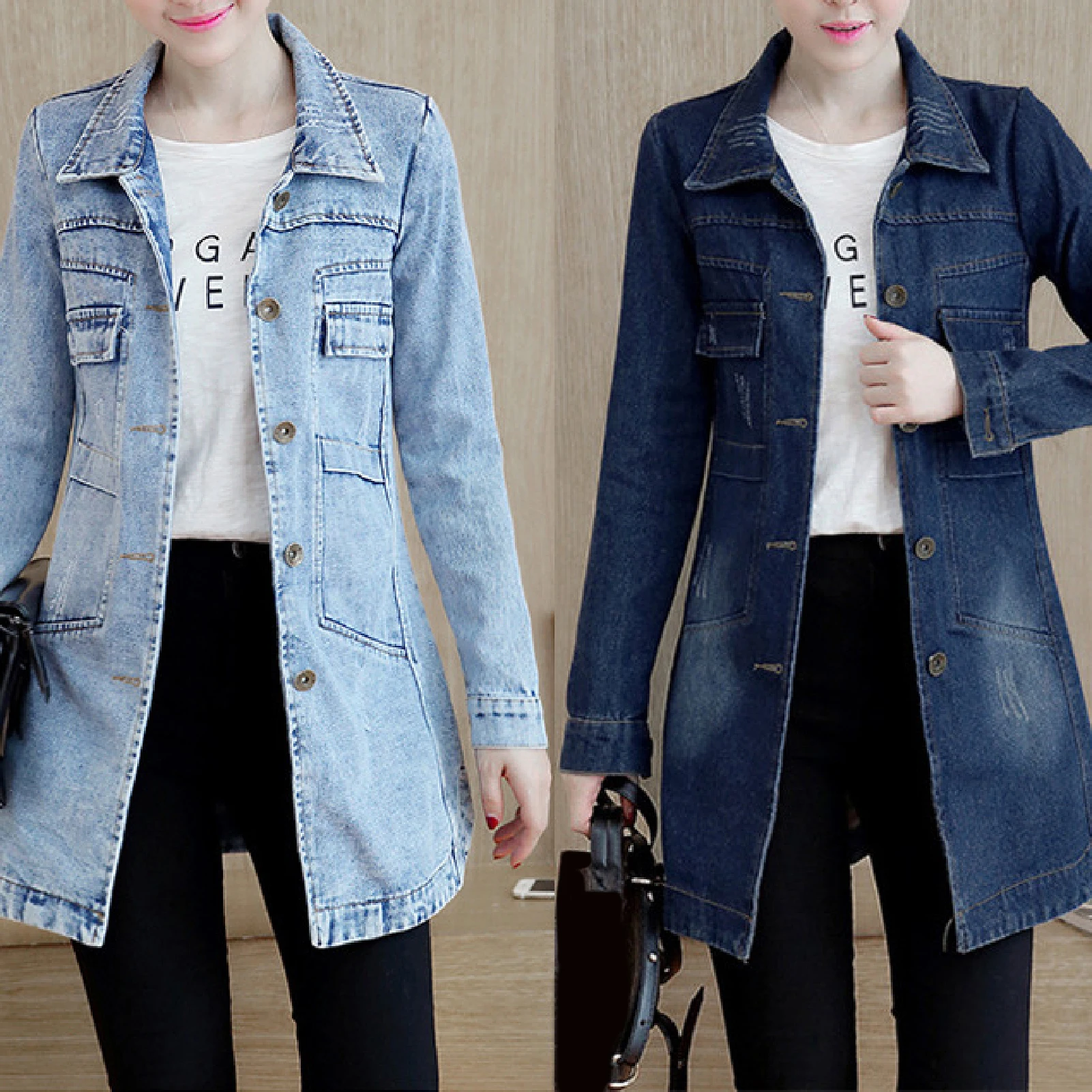 Top Trends: Trending Products Large Size Trench Coat Women Outerwear Denim Jacket Embroidery Autumn Clothing European Fashion 2022 Hot Shoppable Styles