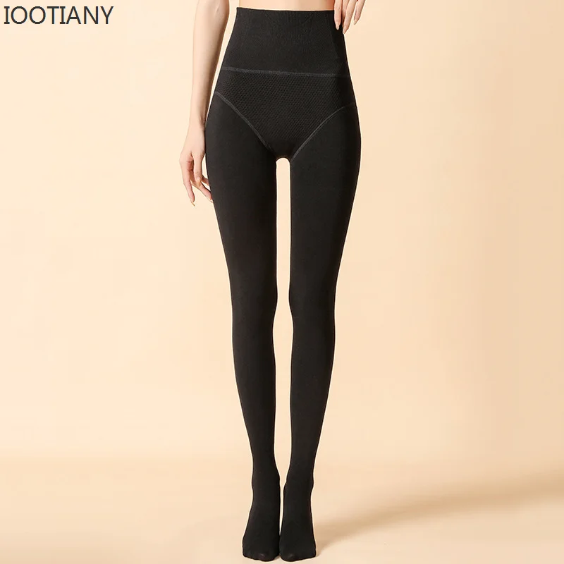 Top Trends: Women's Waist Shaping Warm Fleece Leggings High Waist Pantyhose Thicken Thermal Pants Winter Velvet Slim Seamless Leggings Tight Shoppable Styles