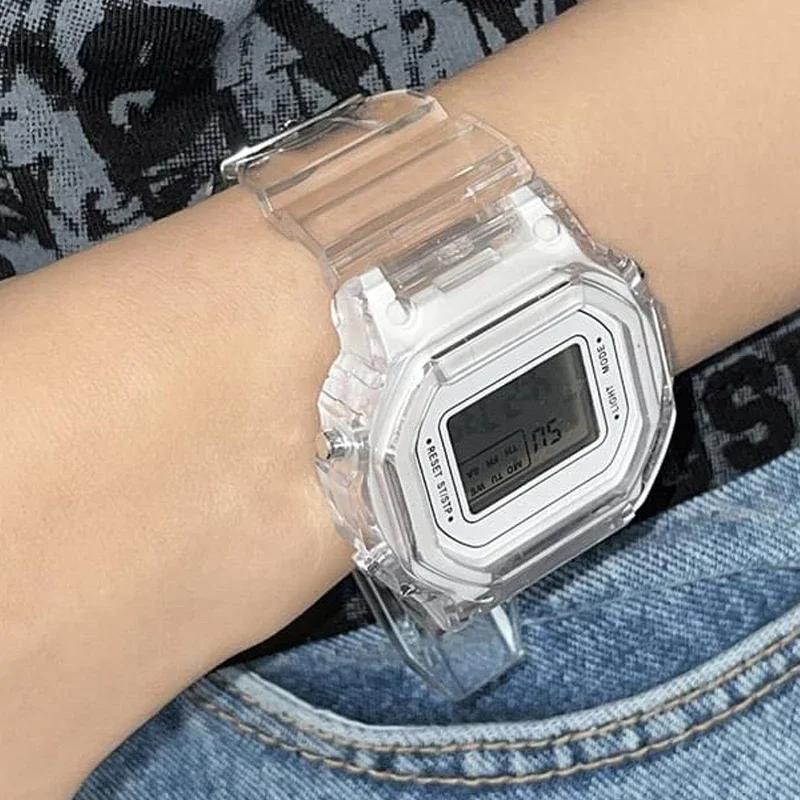 Top Trends: Fashion Transparent Luminous Sports Watch Waterproof Multifunctional Electronic Watch For Women Children Digital Wristwatches Shoppable Styles