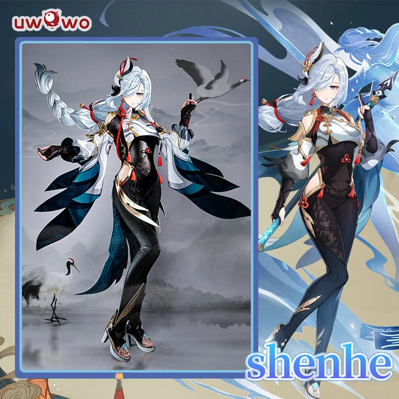 Top Trends: In Stock UWOWO Shenhe Cosplay Costume Game Genshin Impact Cosplay Liyue Cryo Shen He Halloween Christmas Costume Outfits Shoppable Styles