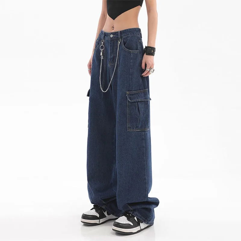 Top Trends: Vintage Oversize Cargo Jeans Women Streetwear Fashion Wide Leg Pants High Waist Denim Baggy High Street Straight Casual Trousers Shoppable Styles