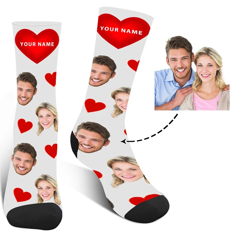 Top Trends: Newly Designed Custom Socks For Red Heart 3D Printing Custom Face Socks Plus Your Name Custom Gifts For Couples Family Friends Shoppable Styles