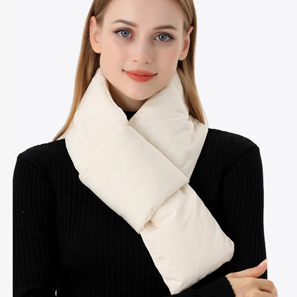 Top Trends: Winter Scarf For Women Men Thick Cotton Padded Scarf With Phone Pouch Warm Neck Warmer Cross Shawls Neckerchief Long Scarf Shoppable Styles