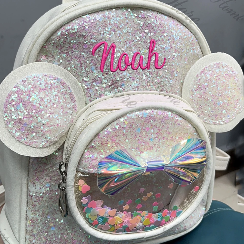 Top Trends: Personalized Children's Shiny Backpack Custom Name Princess Girls Cartoon Backpack Kids New Fashion Kindergarten Snack Backpack Shoppable Styles