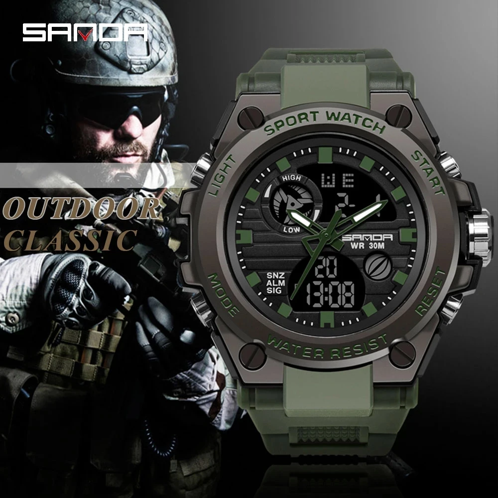 Top Trends: SANDA 739G Style Men Digital Watch Shock Military Sports Watches Waterproof Electronic Wristwatch Mens Clock Relogio Masculino Shoppable Styles