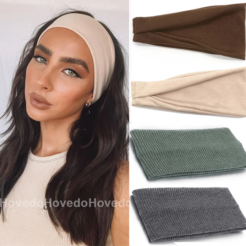 Top Trends: Wide Hair Bands Elastic Headband Turban Makeup Women Hair Hoop Yoga Vintag Headwrap Hairstyles Fashion Hair Accessories Shoppable Styles