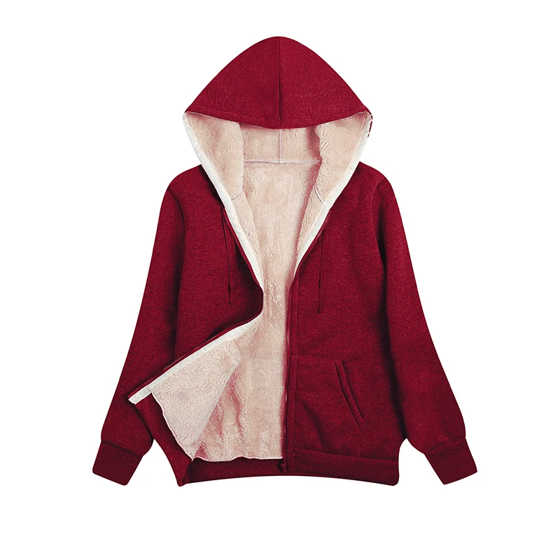 Top Trends: Winter Women Hooded Plush Coat Fleece Hoodies S-2XL Zipper Sweatshirt Long Sleeve Sweater Jacket Shoppable Styles