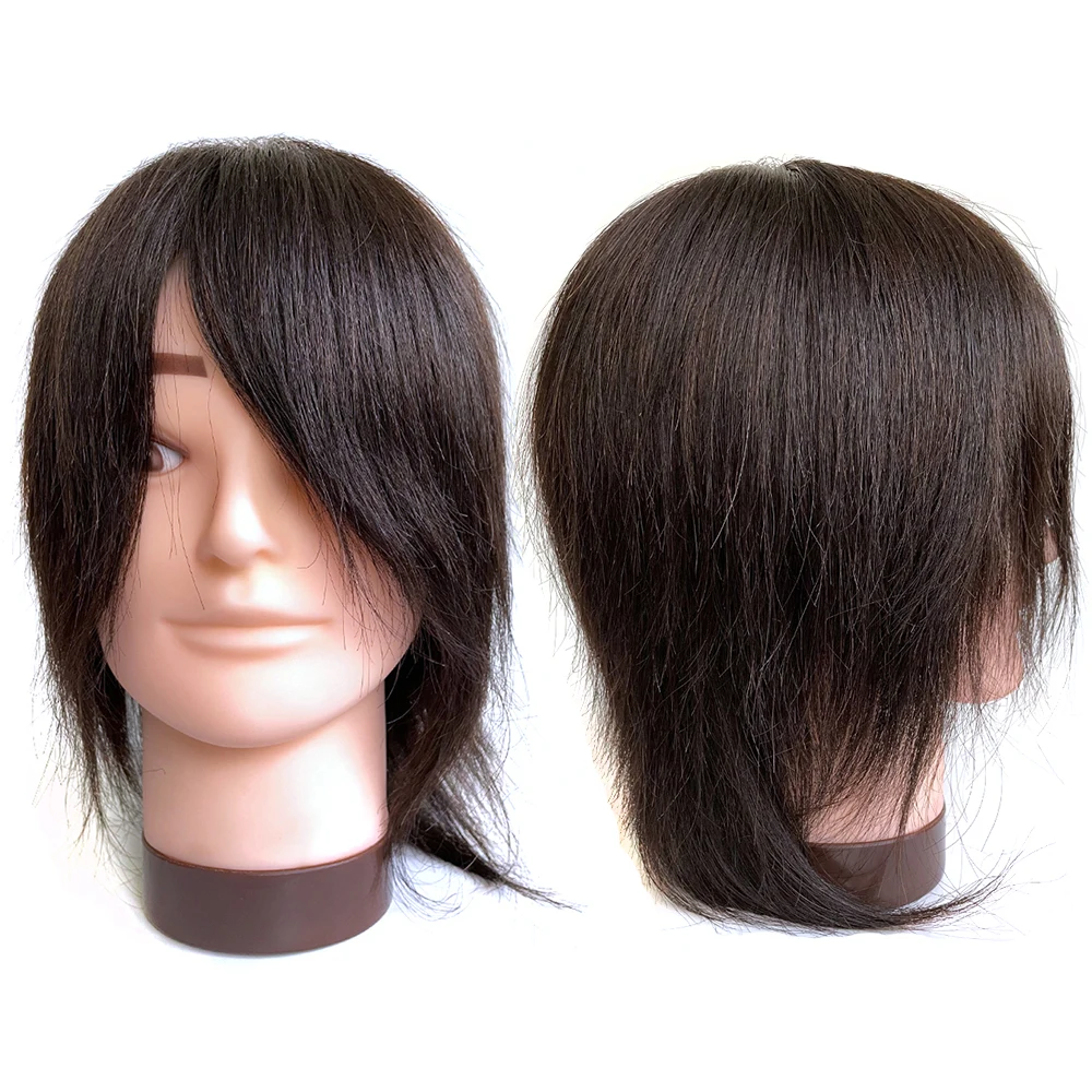 Top Trends: 8inch 100% Real Human Hair Male Mannequin Head With For Practice Hairstyles Professional Styling Hairdressing Training Heads Shoppable Styles - Image 4