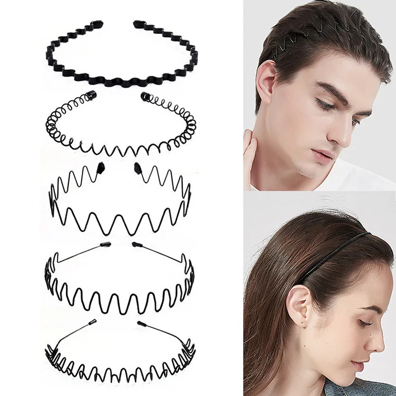 Top Trends: Simple Black Headband For Women Men Sports Yoga Wash Face Hair Band Hoop Hidden Wave Hairband Slicked-back Hold Hair Accessories Shoppable Styles - Image 2