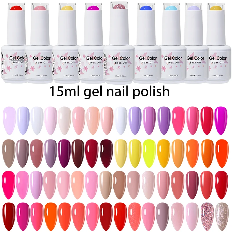 Top Trends: Clou Beaute Spring Autumn Gel Nail Polish 15ml Vernis Semi Permanent UV Gel Nail Art Lakiery Hybrydowe Manicure Solid Gel Polish Shoppable Styles