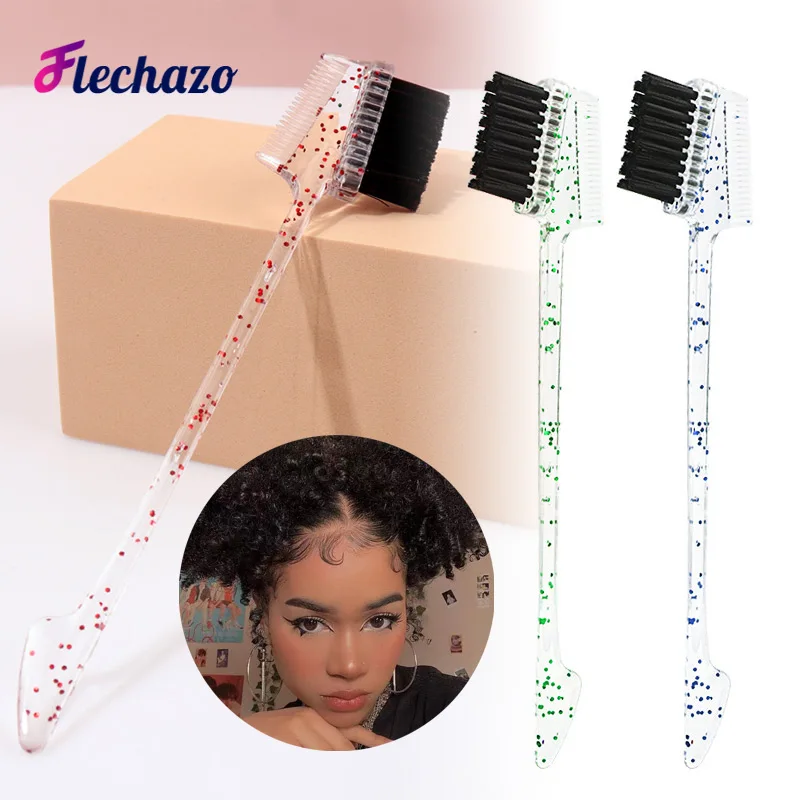 Top Trends: Hair Edge Brushes 3N1 Double Sided Edge Control Hair Comb Brushes Eyebrow Brush Natural Styling Smooth Hair Edges Brush Combo Shoppable Styles