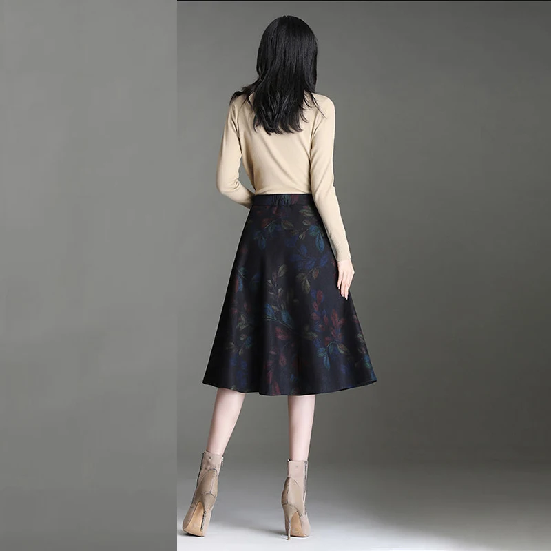 Top Trends: Autumn Winter High Waist Vintage Plaid Printing Elegant Fashion Skirt Female Oversized All-match Woolen Skirts Women's Clothing Shoppable Styles - Image 6