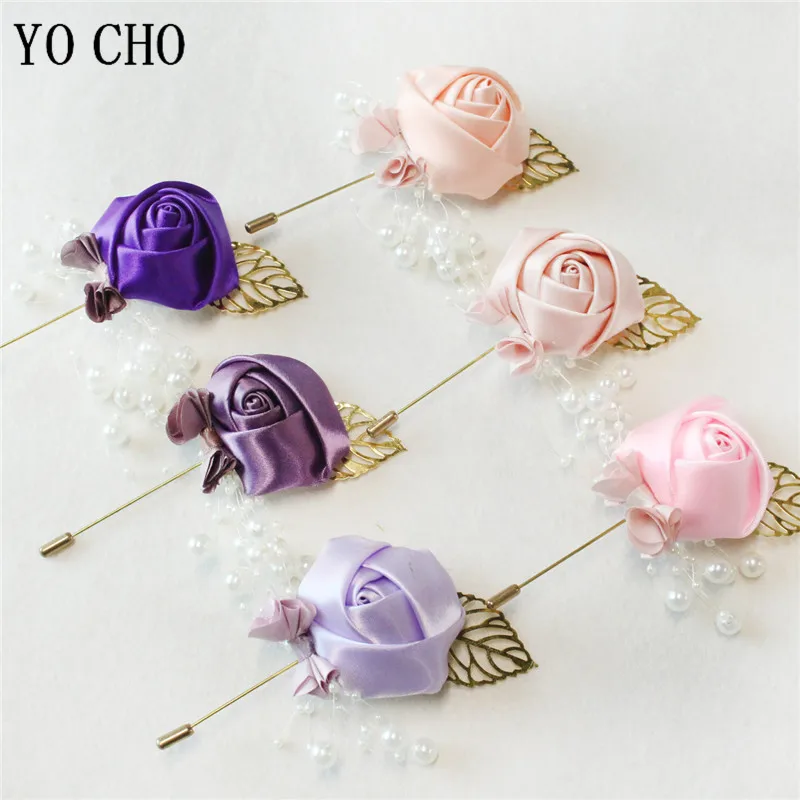 Top Trends: YO CHO Wedding Corsage Flower Silk Rose Groom Boutonniere Buttonhole Pin Boutonniere Men Wedding Planner Marriage Corsage Flower Shoppable Styles - Image 3