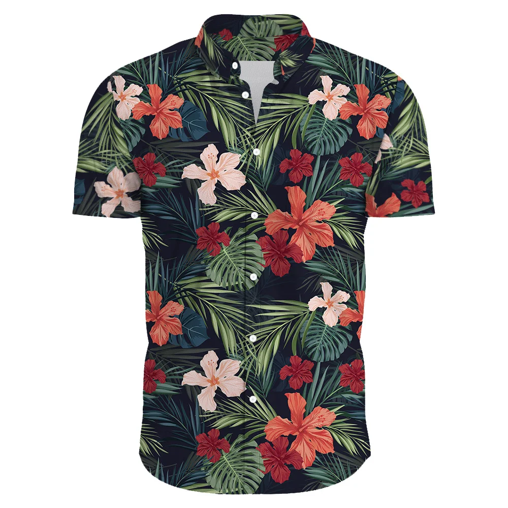 Top Trends: Hawaiian Flower Casual Men Shirts Print With Short Sleeve For Korean Fashion Clothing Costumes Oversized Tops Sale Floral Shoppable Styles