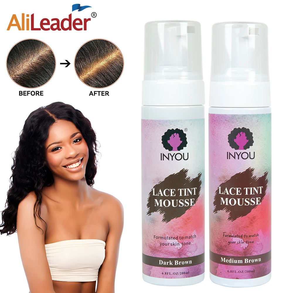 Top Trends: Waterproof Lace Tint Spray For Lace Wig Natural Finishing Edge Control Lace Melting Holding Spray Quick-Drying Medium / Dark Brown Shoppable Styles - Image 2