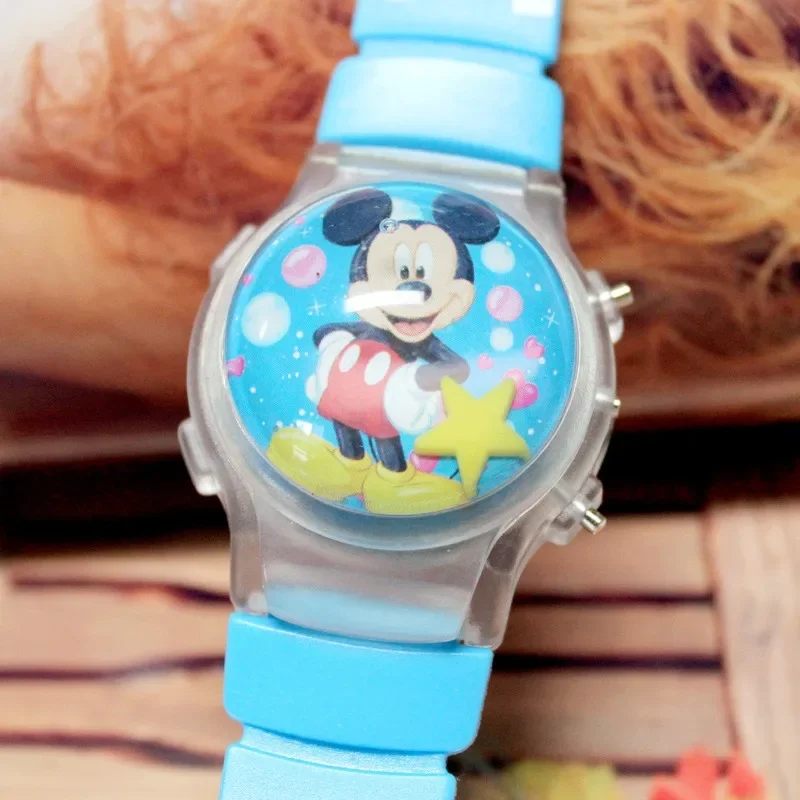 Top Trends: Disney Mickey Minnie Cartoon Luminous Children's Watch Silicone Strap Cute Flash Music Watch Kids Clock Watches Birthday Gifts Shoppable Styles - Image 2