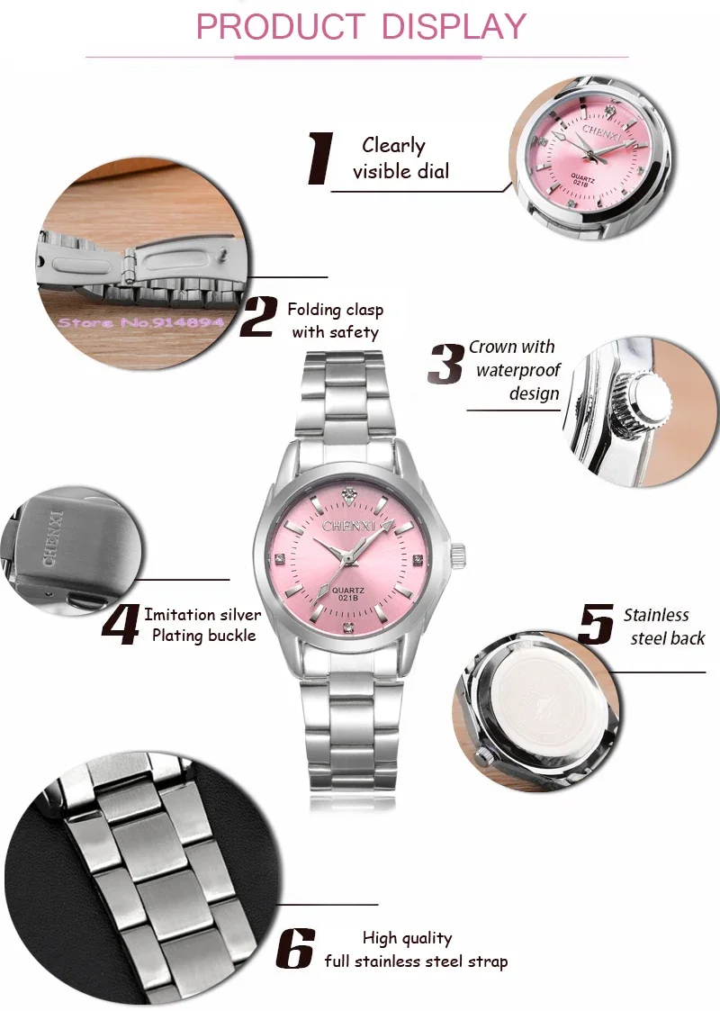 Top Trends: 6 Fashion Colors Brand Relogio Luxury Women's Casual Watches Waterproof Watch Women Fashion Dress Lady's Rhinestone Watch 2024 Shoppable Styles - Image 6