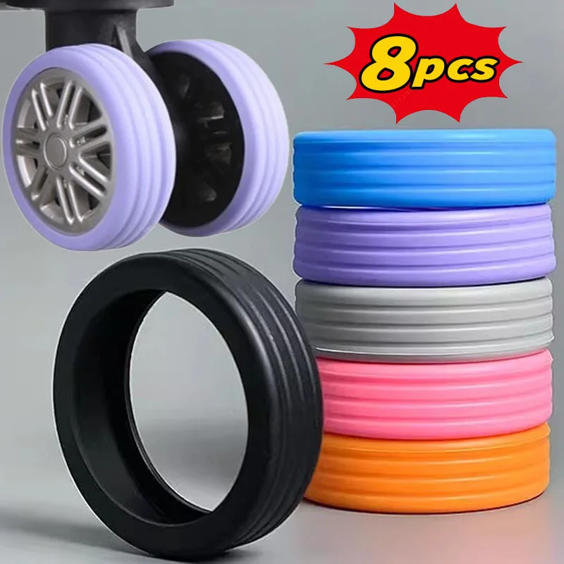 Top Trends: 8 / 1Pcs Silicone Wheels Protector For Luggage Wearproof Reduce Noise Travel Luggage Suitcase Wheels Texture Luggage Accessories Shoppable Styles