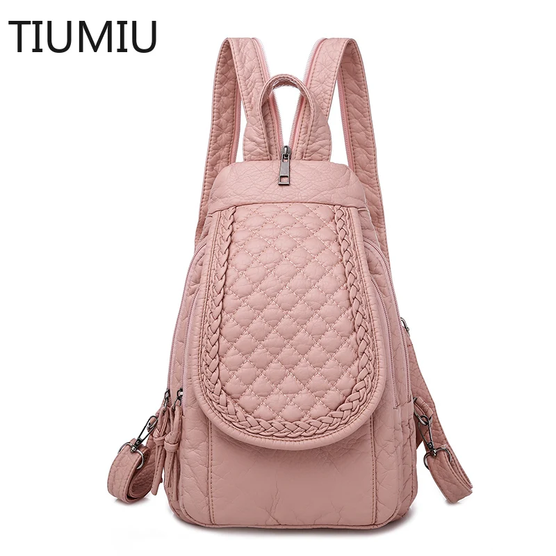 Top Trends: Fashion Embroidery Solid Color Soft Backpack For Women Luxury Designer Brand Backpack Simple Travel Backpack Girl SchoolBag 2022 Shoppable Styles