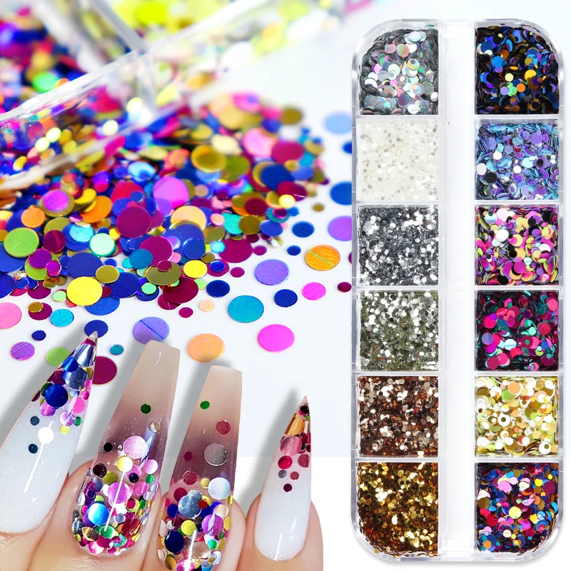 Top Trends: Circle Dot Glitter Sequins Nail Art Decoration Mix Color Round Flakes Designs For DIY Nail Polish Confetti Manicure Accessories Shoppable Styles