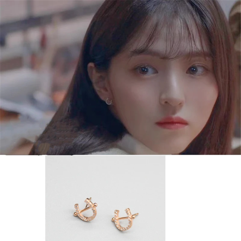 Top Trends: 2colors Han So Hee Nevertheless New Korean Style Network Wind Ear Temperament Elegant Simple Small Earrings Shoppable Styles