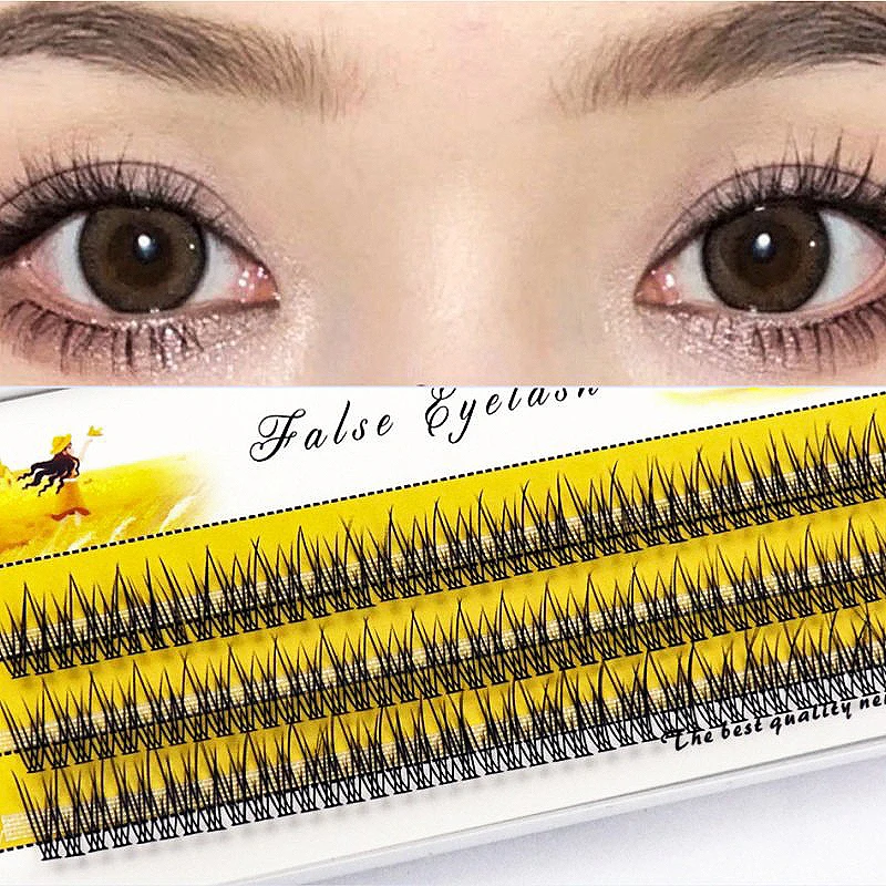 Top Trends: 1 Box / 120 Bunches Mink Eyelashes Natural 3D Russian Individual Eyelash Cluster Makeup Tools Fish Tail False Eyelashes Wholesale Shoppable Styles