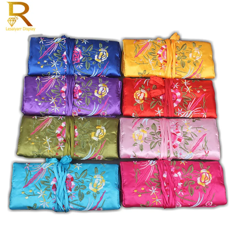 Top Trends: Chinese Embroidery Brocade Jewelry Travel Storage Purse Bag Foldable Organizer Handbag For Cosmetic Necklace Accessories Gift Shoppable Styles