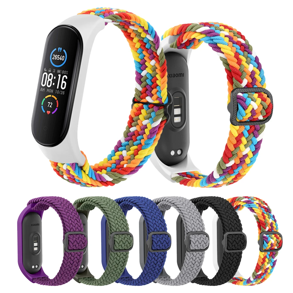 Top Trends: Nylon Braided Band For Xiaomi Mi Band 7 6 5 4 3 Strap Elastic Adjustable Bracelet For Amazfit Band 5 Wristband Watchband Shoppable Styles